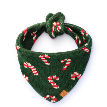 Candy Cane Knit Holiday Dog Bandana - Nifty Decor & More