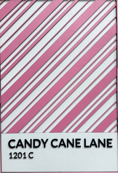 Candy Cane Lane Pink & White Christmas Holiday Charm Wall Decor