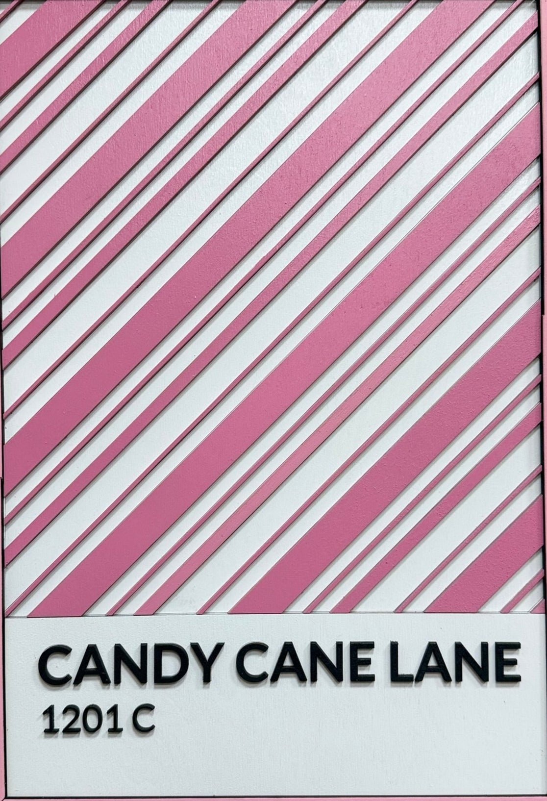 Candy Cane Lane Pink & White Christmas Holiday Charm Wall Decor - Nifty Decor & More