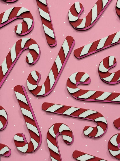 Candy Cane & Pink Festive Christmas Wall Decor - Nifty Decor & More