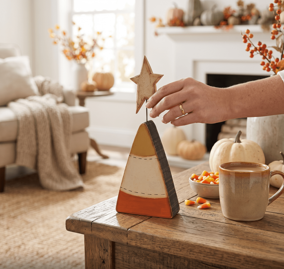 Candy Corn w/Star Sitter - Nifty Decor & More