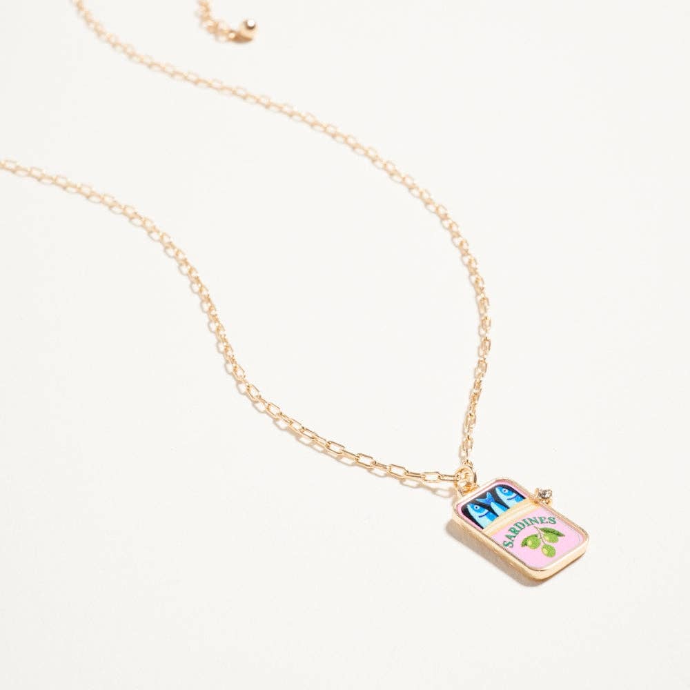 Canned Sardines Rhinestone Chain Necklace - Nifty Decor & More