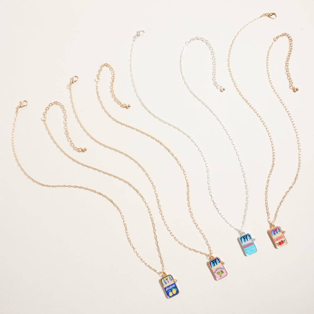 Canned Sardines Rhinestone Chain Necklace - Nifty Decor & More
