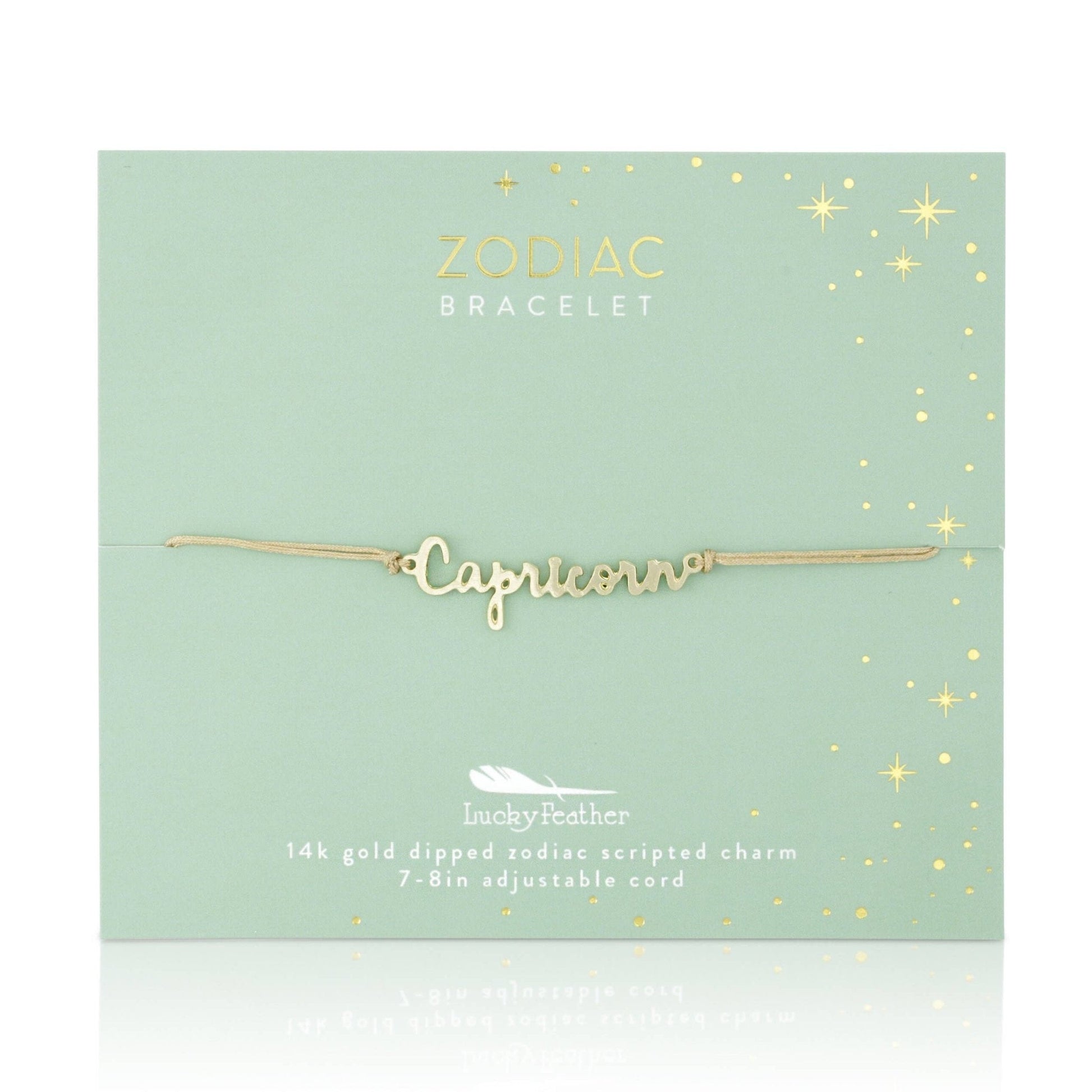 CAPRICORN Zodiac Bracelet Gold - December 22 - January 19 - Nifty Decor & More