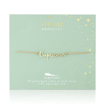 CAPRICORN Zodiac Bracelet Gold - December 22 - January 19 - Nifty Decor & More