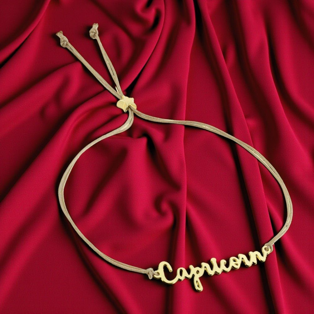 CAPRICORN Zodiac Bracelet Gold - December 22 - January 19 - Nifty Decor & More
