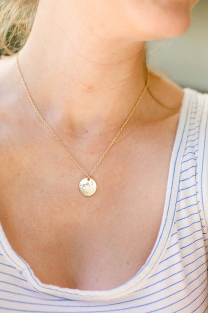 CAPRICORN Zodiac Necklace - Gold - (Dec 22 - Jan 19) - Nifty Decor & More