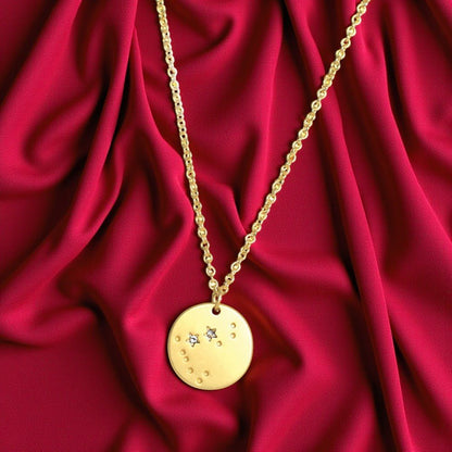 CAPRICORN Zodiac Necklace - Gold - (Dec 22 - Jan 19) - Nifty Decor & More
