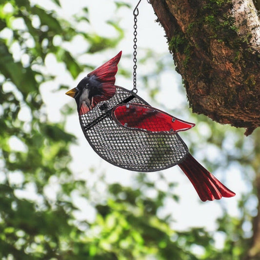 Cardinal Birdfeeder, Vibrant Outdoor Feeder for Bird Watchers, Decorative Garden Accessory, Thoughtful Mother’s Day Gift - Nifty Decor & More
