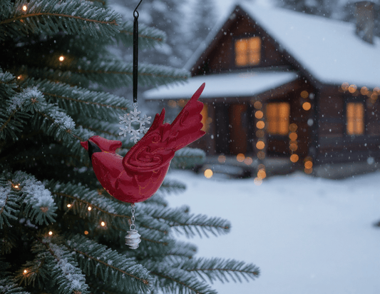 Cardinal & Snowflake Bouncy Ornaments & Accents