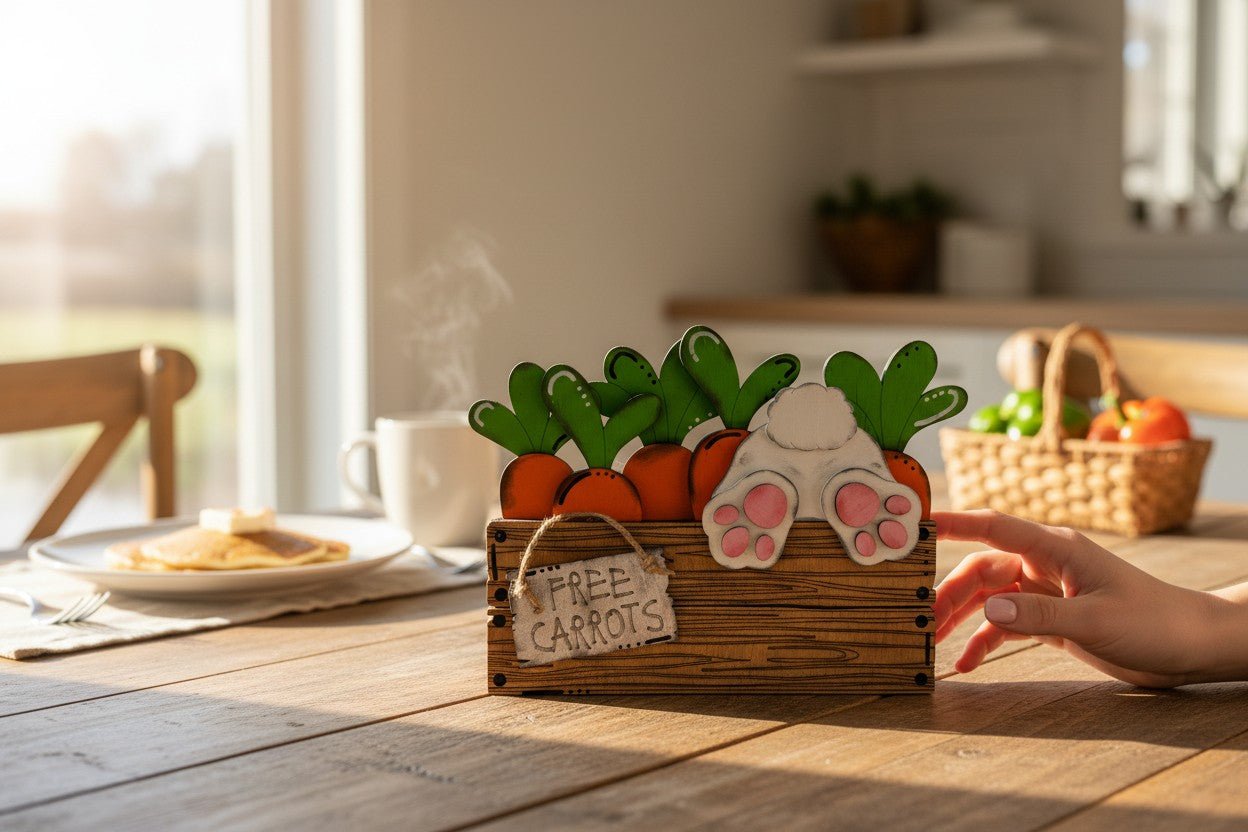 Carrot Patch Sitter Whimsical Easter Wood Decor - Nifty Decor & More