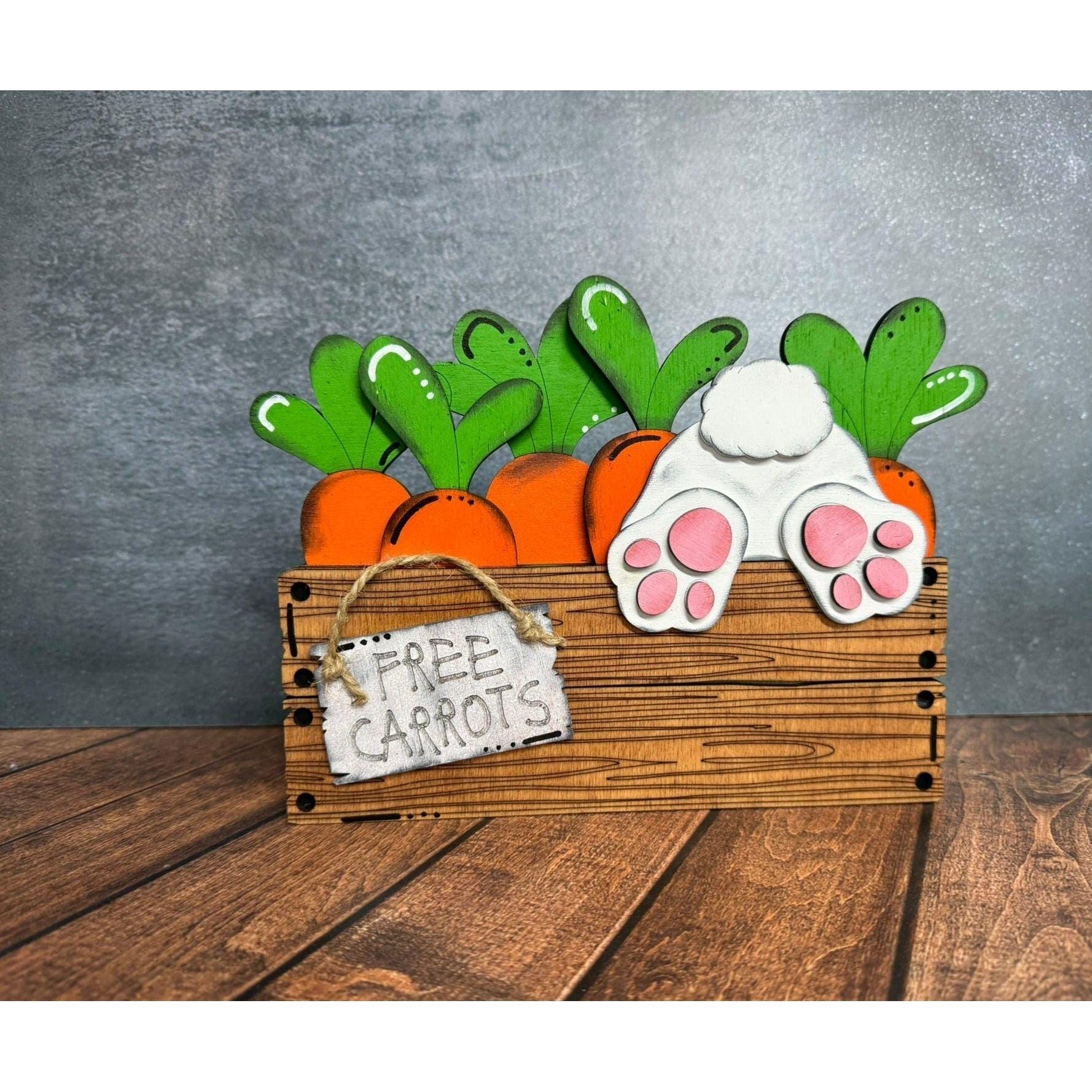 Carrot Patch Sitter Whimsical Easter Wood Decor - Nifty Decor & More