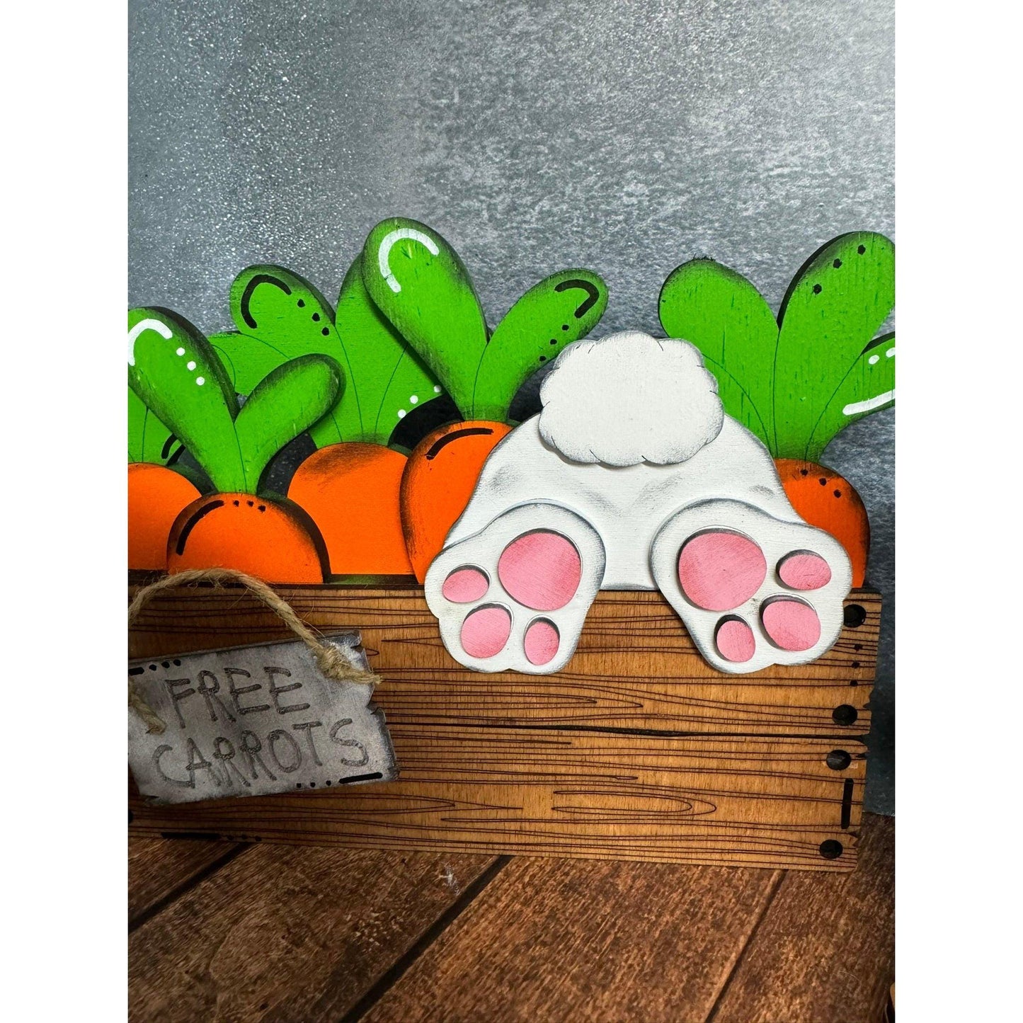 Carrot Patch Sitter Whimsical Easter Wood Decor - Nifty Decor & More