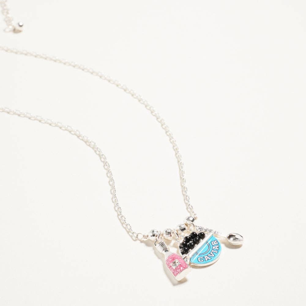 Caviar Fish Champagne Charm Chain Necklace - Nifty Decor & More