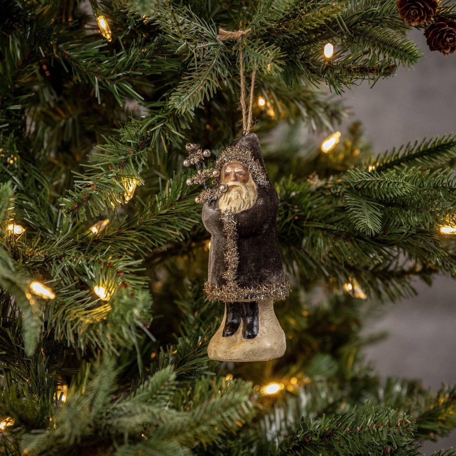 CHARCOAL VELVET BELSNICKLE ORNAMENT - Nifty Decor & More
