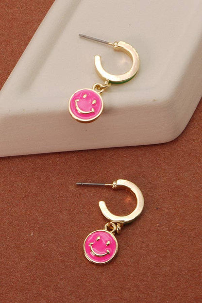 Charm Mini Hoop Huggie Earrings, Trendy Colorful Resin Hoops for Everyday Chic, Perfect Gift for Her - Nifty Decor & More