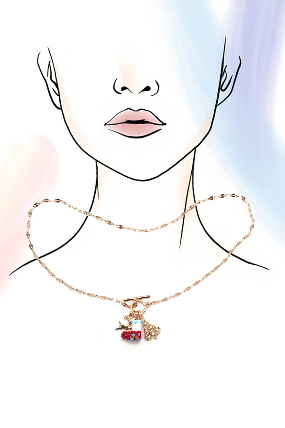 Charm Necklace-Christmas Socks Tree Rudolph