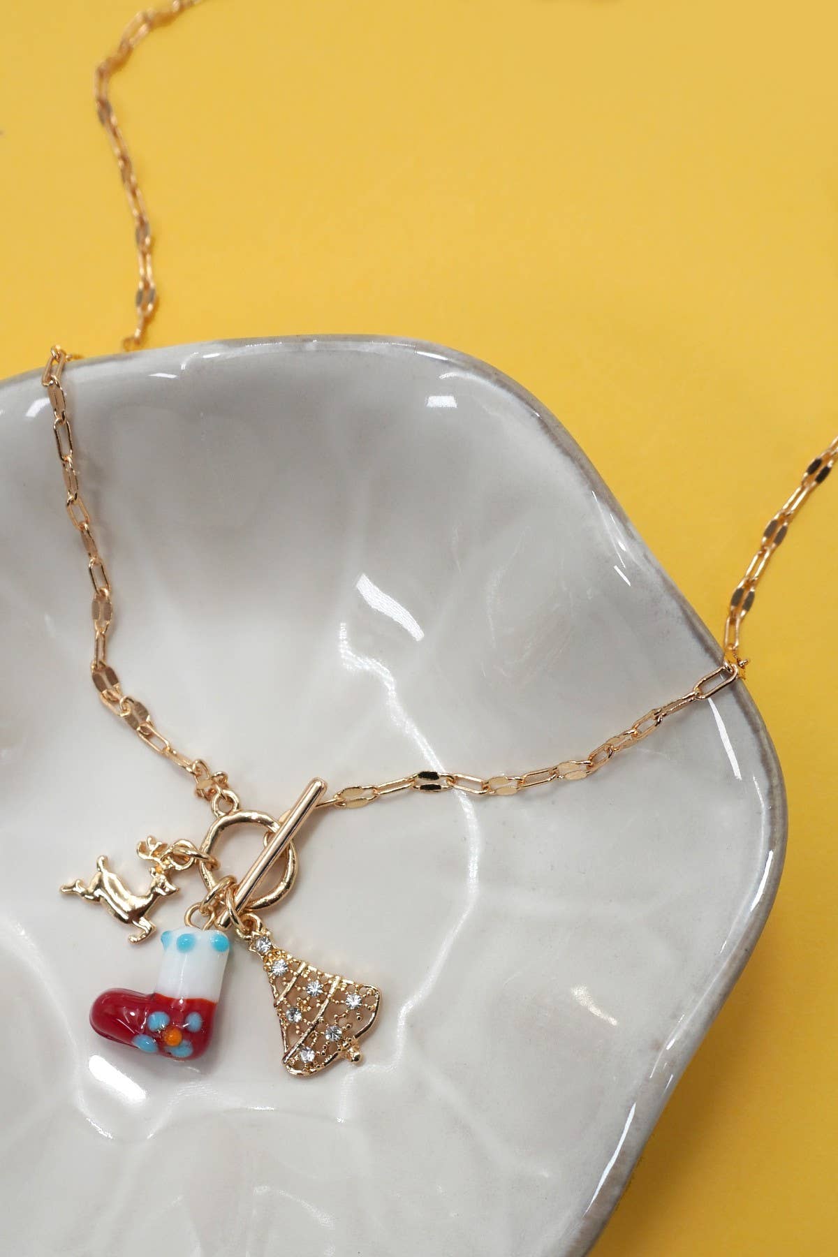 Charm Necklace-Christmas Socks Tree Rudolph