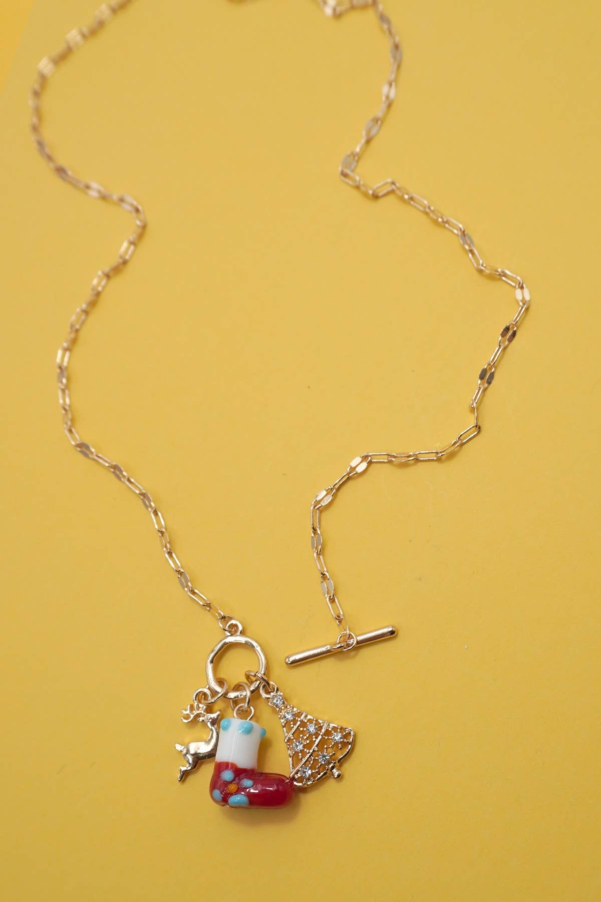 Charm Necklace-Christmas Socks Tree Rudolph