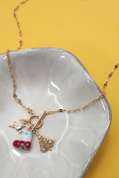 Charm Necklace - Christmas Socks Tree Rudolph - Nifty Decor & More