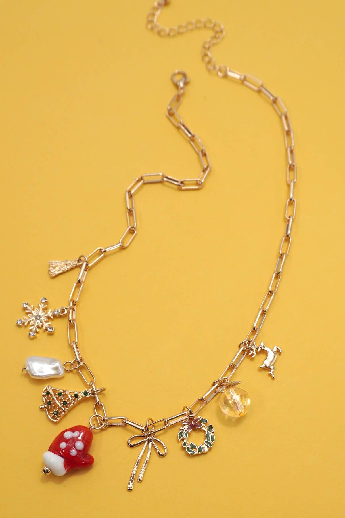 Christmas Tree, Mitten & Rudolph Pendant Necklace