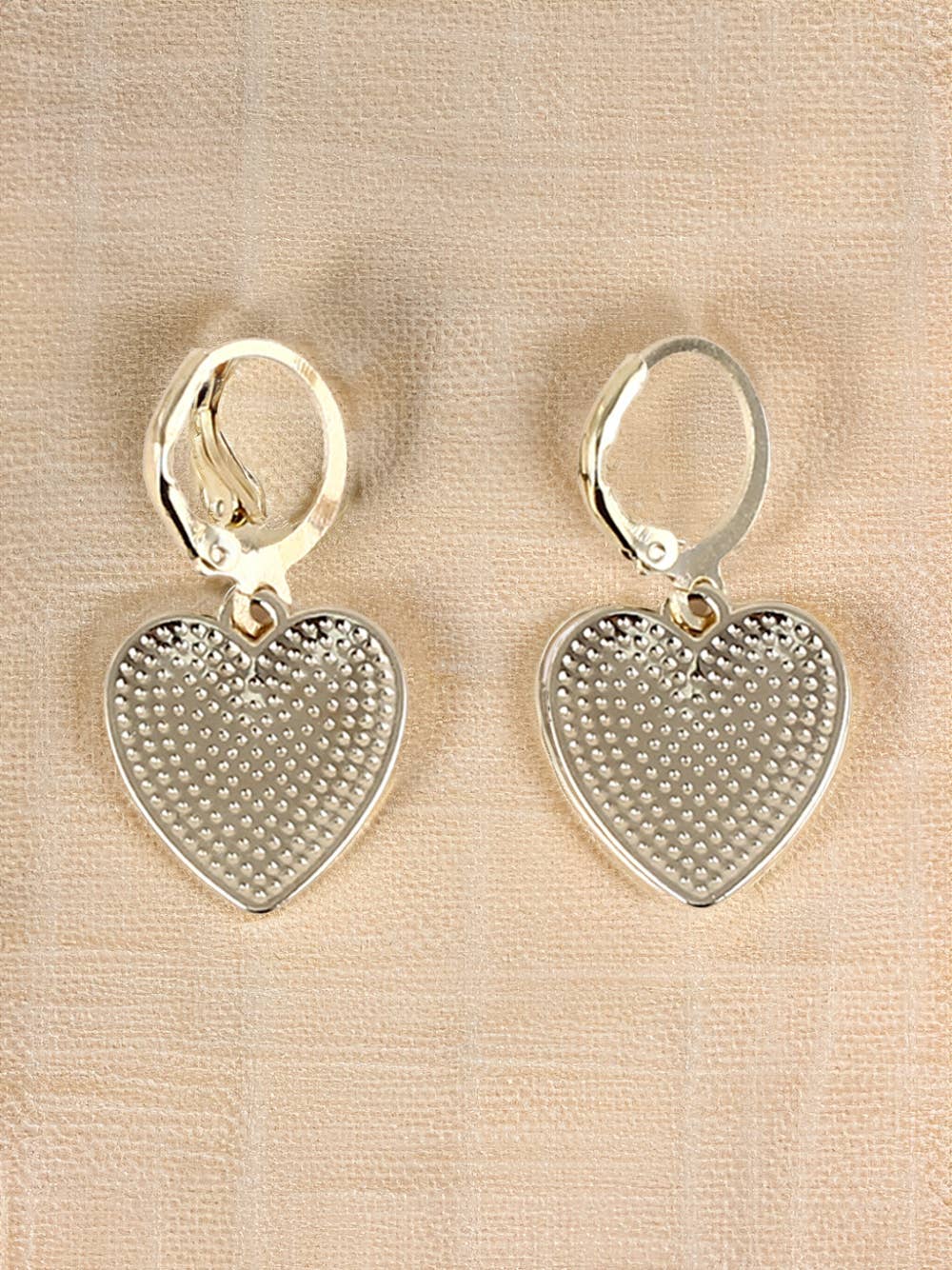 Checkered Heart Shape Hoop Dangle Earrings - Nifty Decor & More