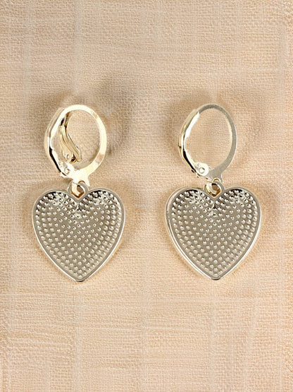Checkered Heart Shape Hoop Dangle Earrings - Nifty Decor & More