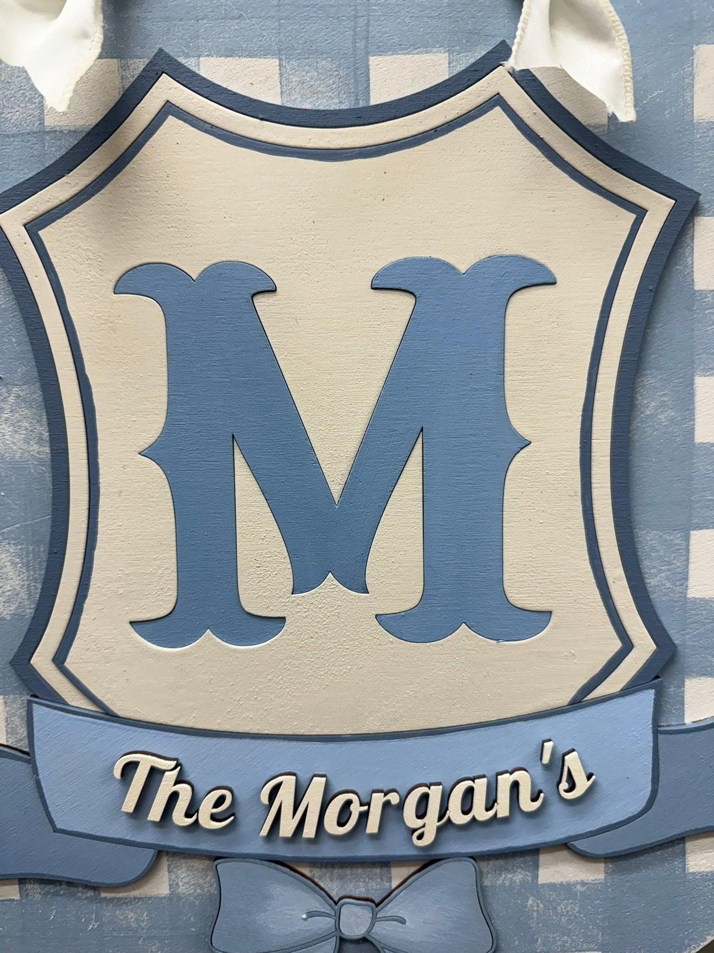 Checkered Monogram Hanger - Nifty Decor & More