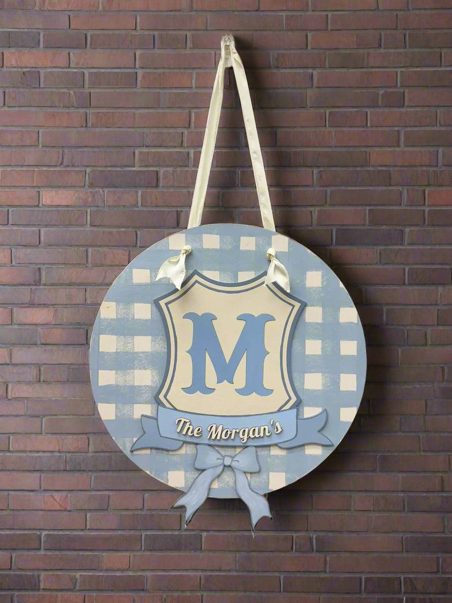 Checkered Monogram Hanger - Nifty Decor & More