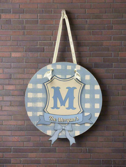 Checkered Monogram Hanger - Nifty Decor & More