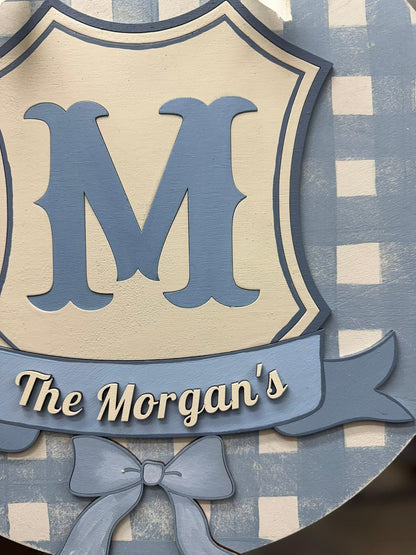 Checkered Monogram Hanger - Nifty Decor & More