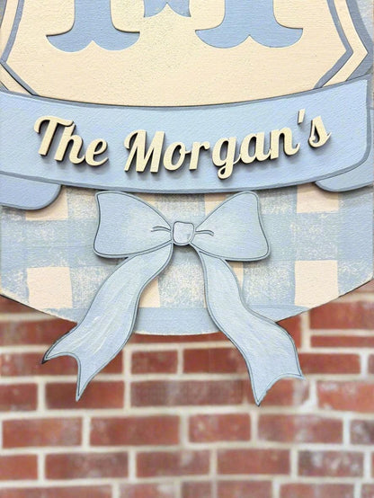 Checkered Monogram Hanger - Nifty Decor & More