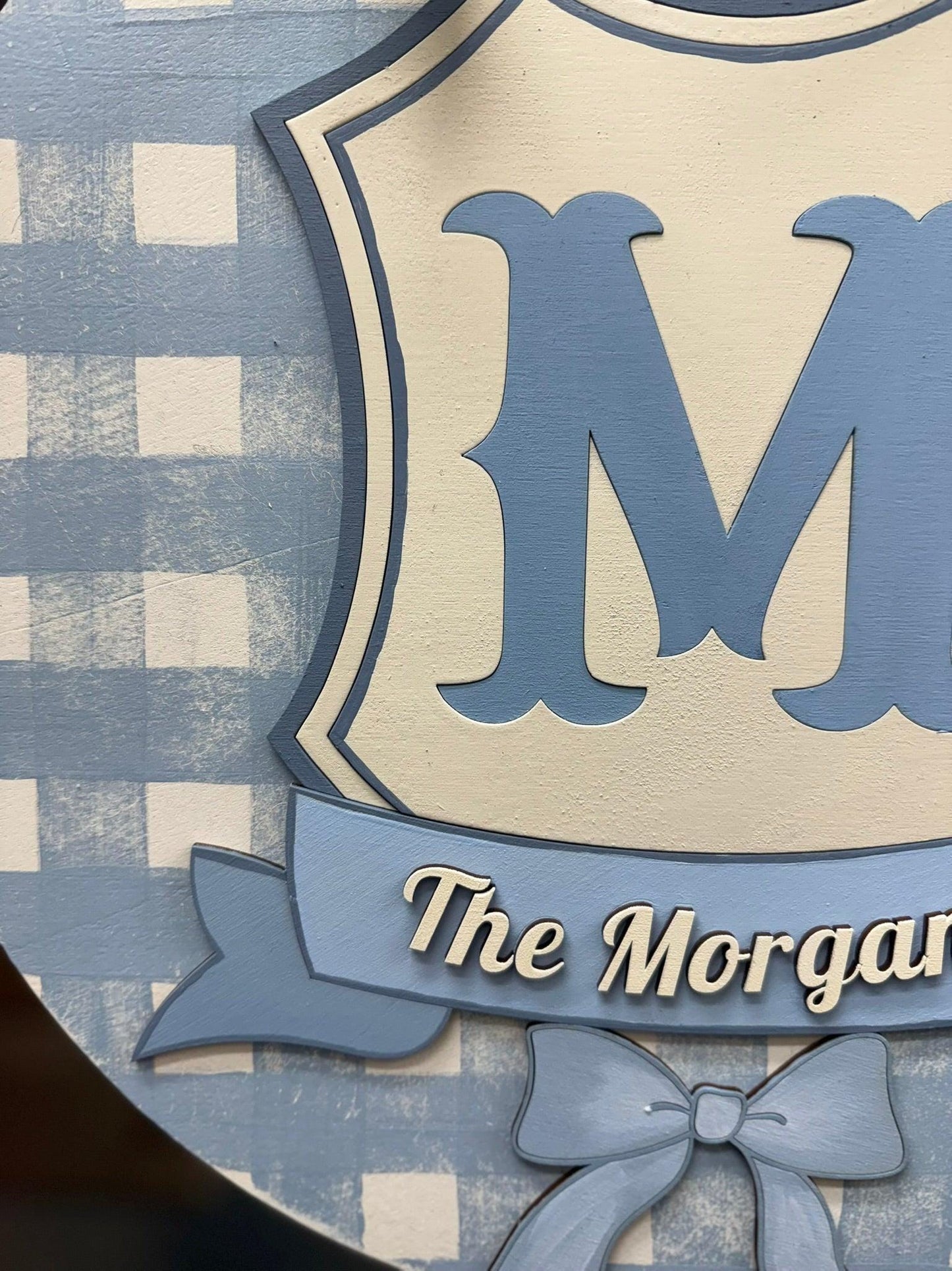 Checkered Monogram Hanger - Nifty Decor & More