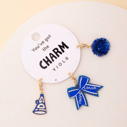 Cheer Charm Set Blue White
