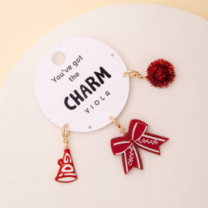 Cheer Charm Set Red White
