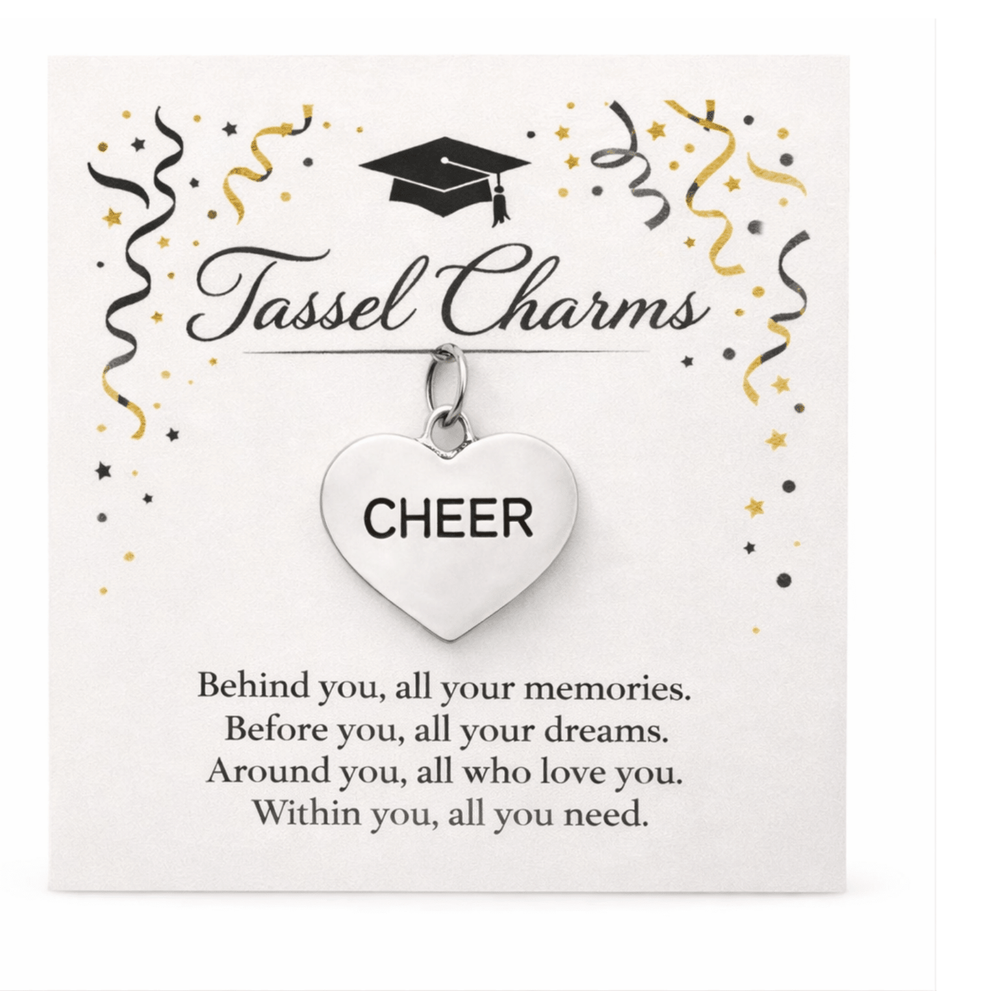 Cheer Graduation Tassel Charm - Nifty Decor & More