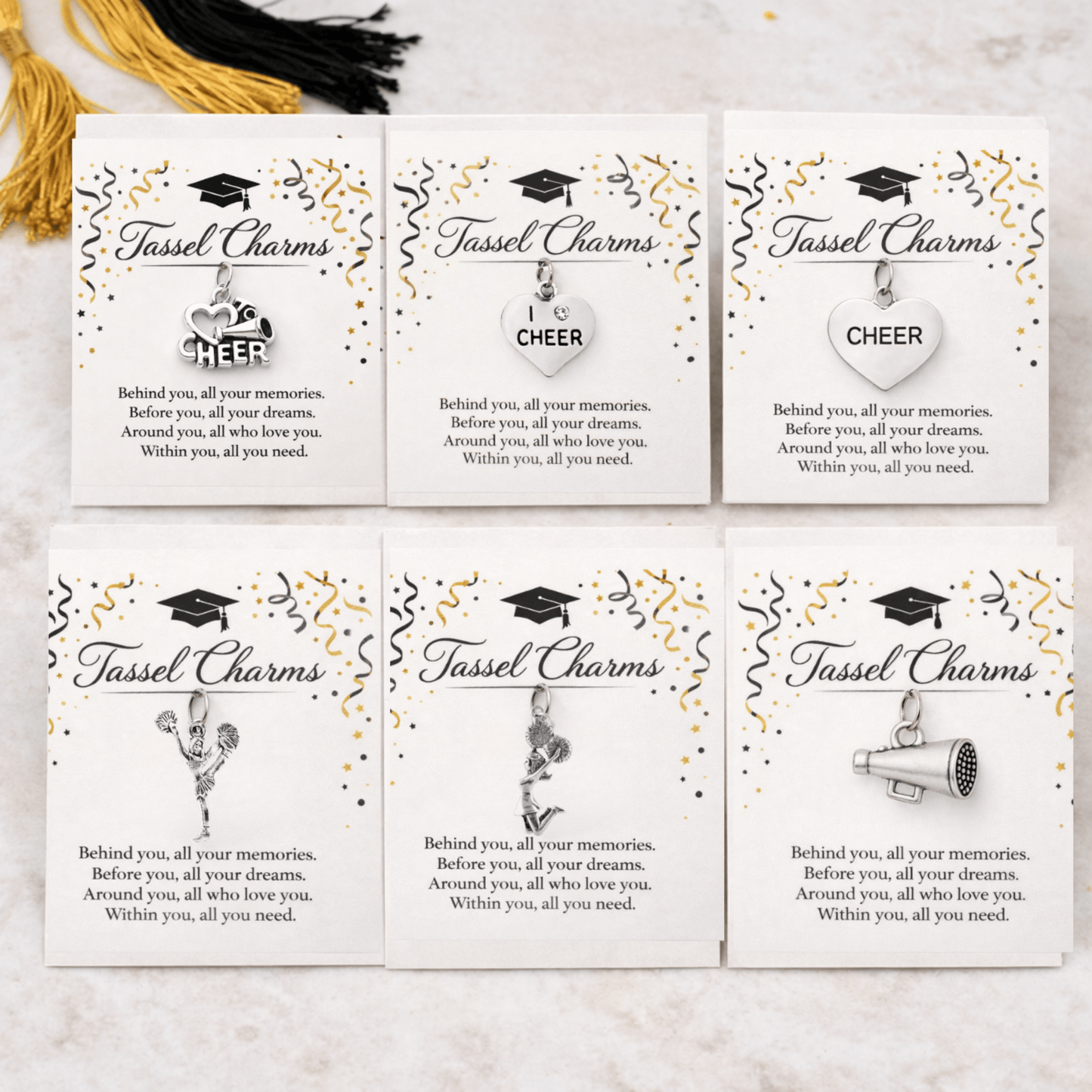 Cheer Graduation Tassel Charm - Nifty Decor & More