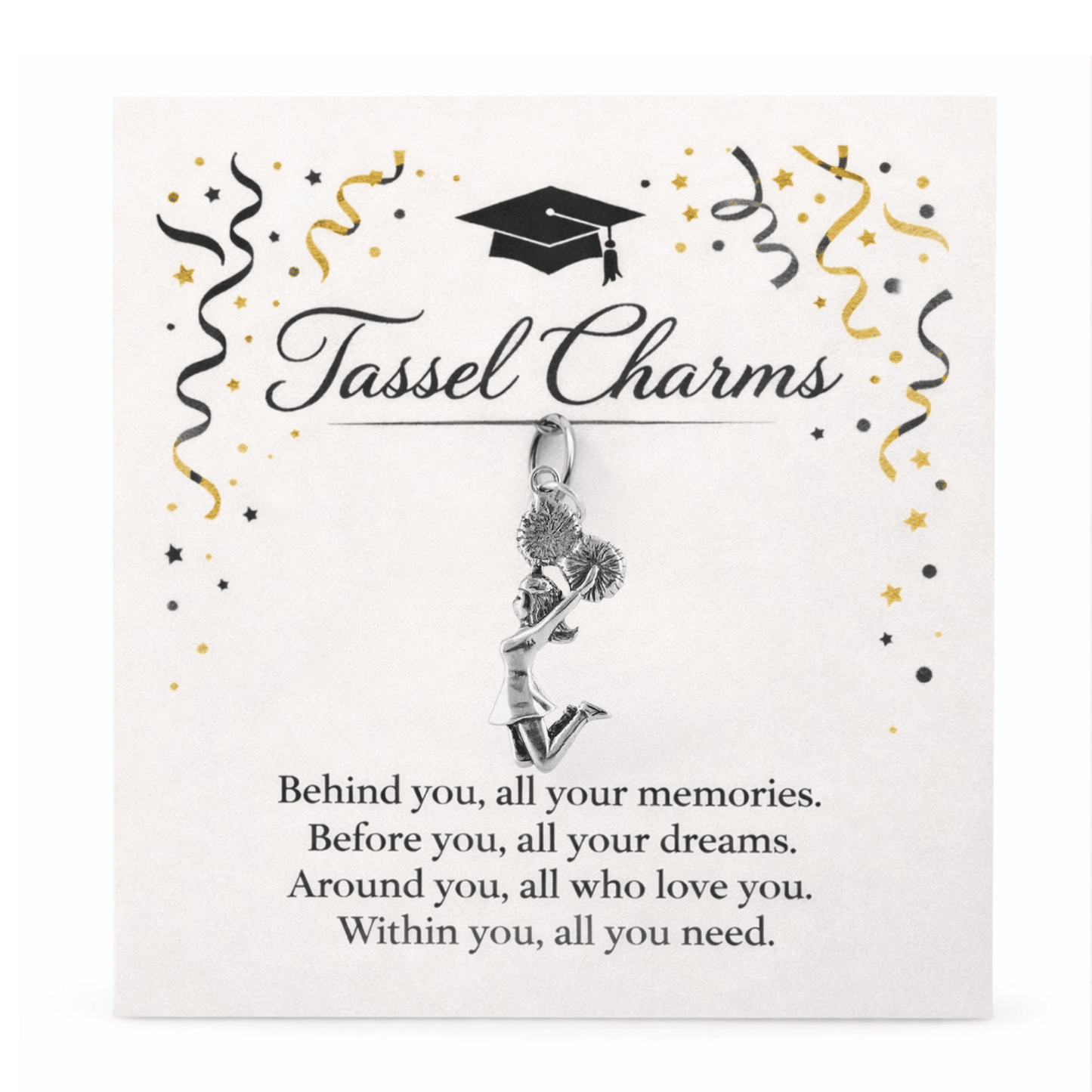 Cheer Graduation Tassel Charm - Nifty Decor & More