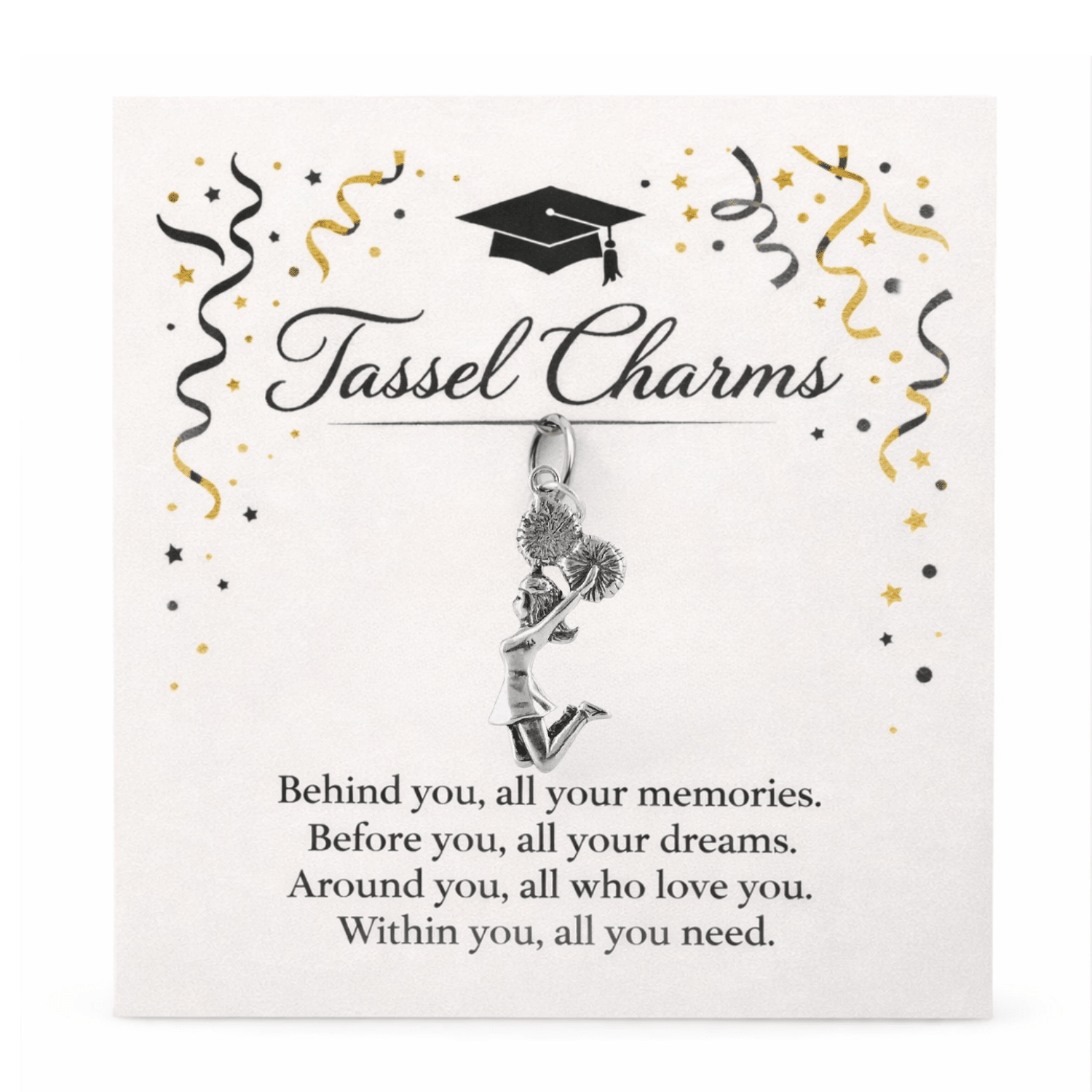 Cheer Graduation Tassel Charm - Nifty Decor & More