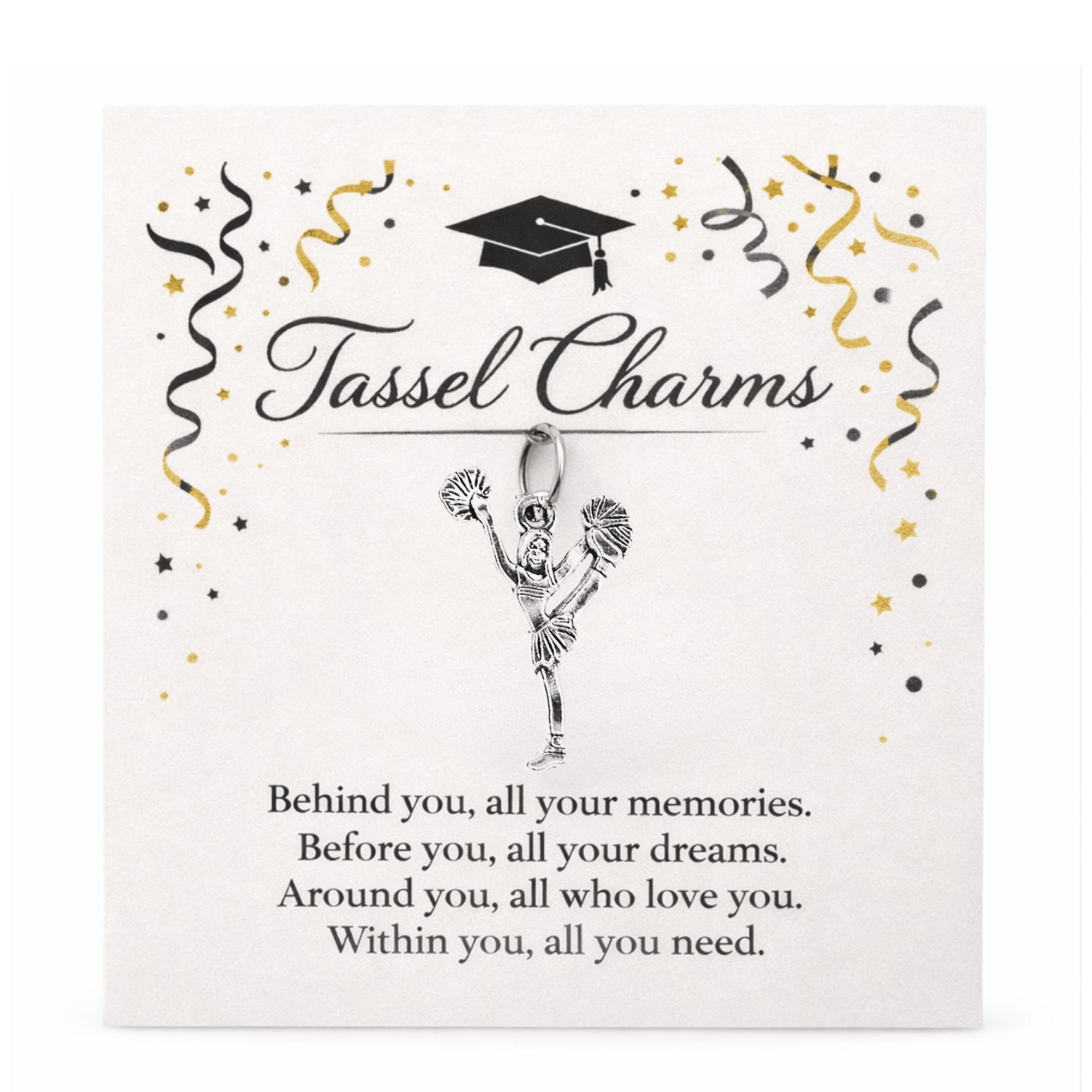 Cheer Graduation Tassel Charm - Nifty Decor & More