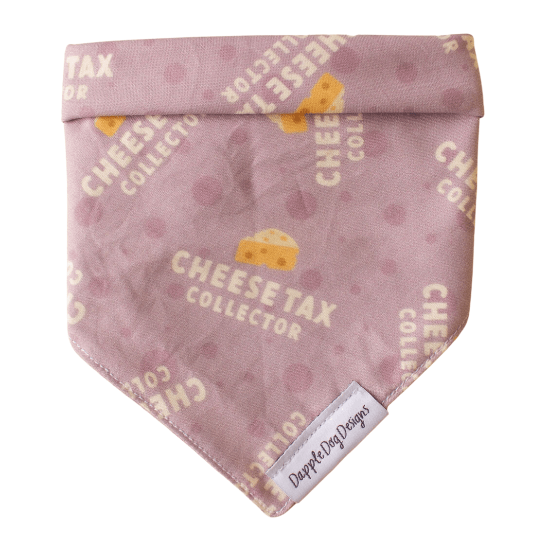 Cheese Tax Collector Bandana - Everyday Dog Over the Collar Bandana - Nifty Decor & More
