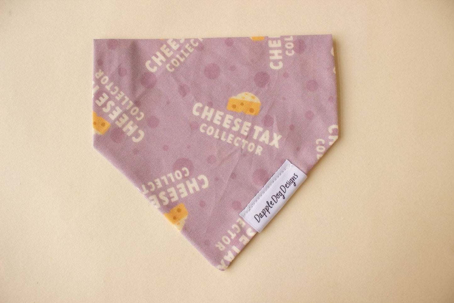 Cheese Tax Collector Bandana - Everyday Dog Over the Collar Bandana - Nifty Decor & More