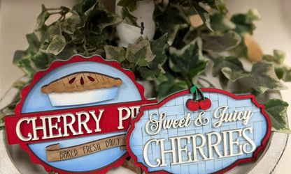 Cherry Pie Tiered Tray Decor, Sweet & Charming Tabletop Accent, Perfect Mother’s Day Gift for Stylish Home Lovers Tiered Tray