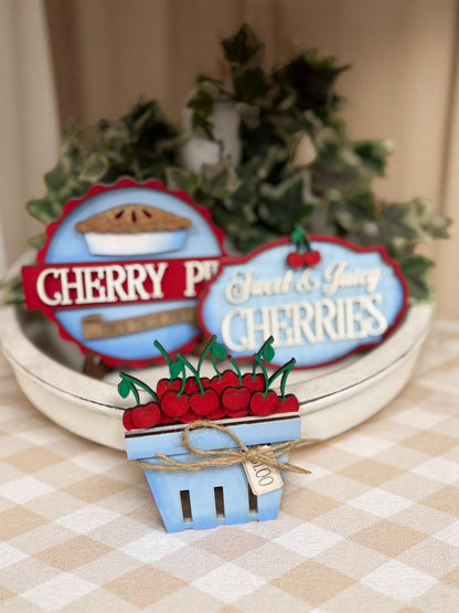 Cherry Pie Tiered Tray Decor, Sweet & Charming Tabletop Accent, Perfect Mother’s Day Gift for Stylish Home Lovers Tiered Tray