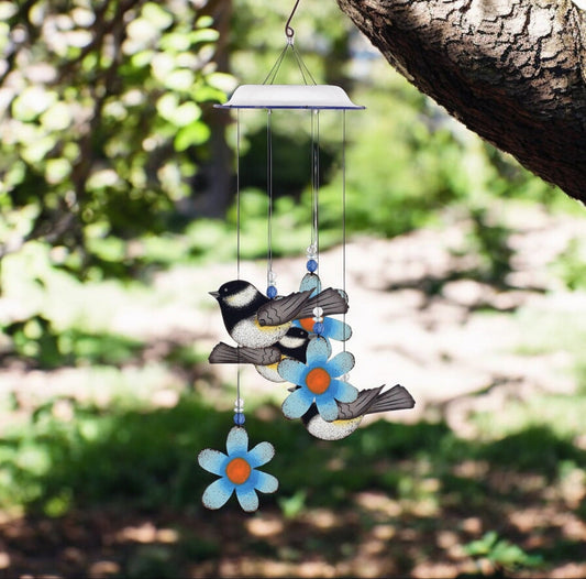 Chickadee Metal Spring Wind Chimes, Charming Garden Decor, Bring Melodic Bliss Outdoors, Perfect Spring Gift for Garden Lovers - Nifty Decor & More