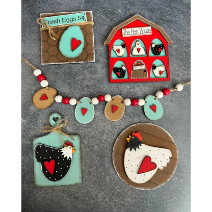 Chicken Farmhouse Tiered Tray - Nifty Decor & More