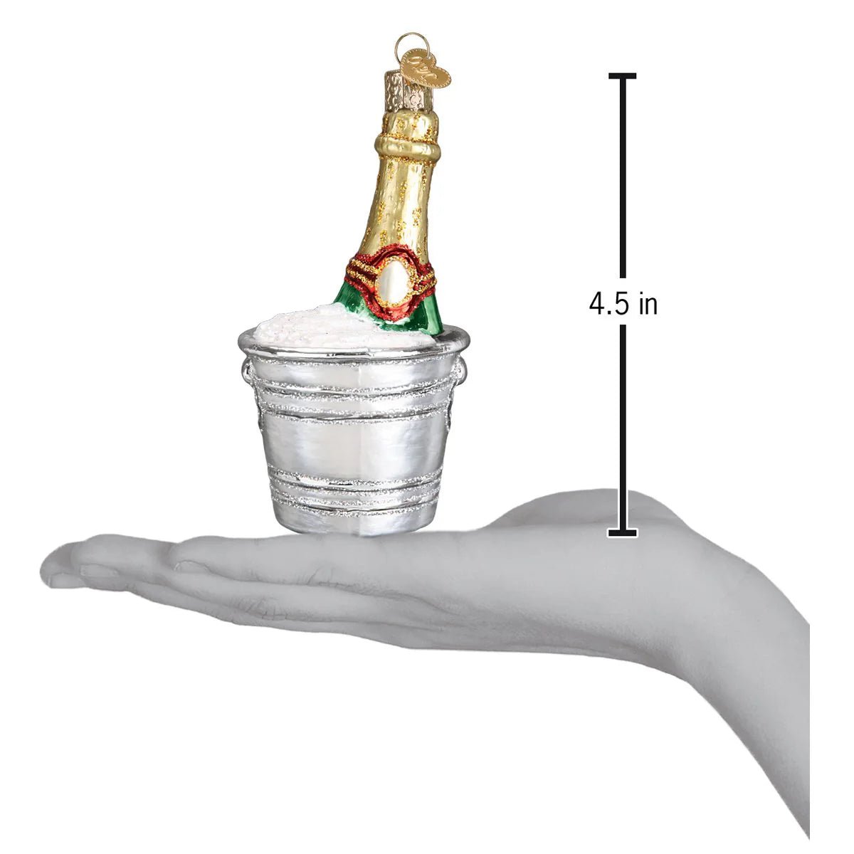 Detailed Bubbly Champagne Celebration Ornament - Glass Holiday Decor