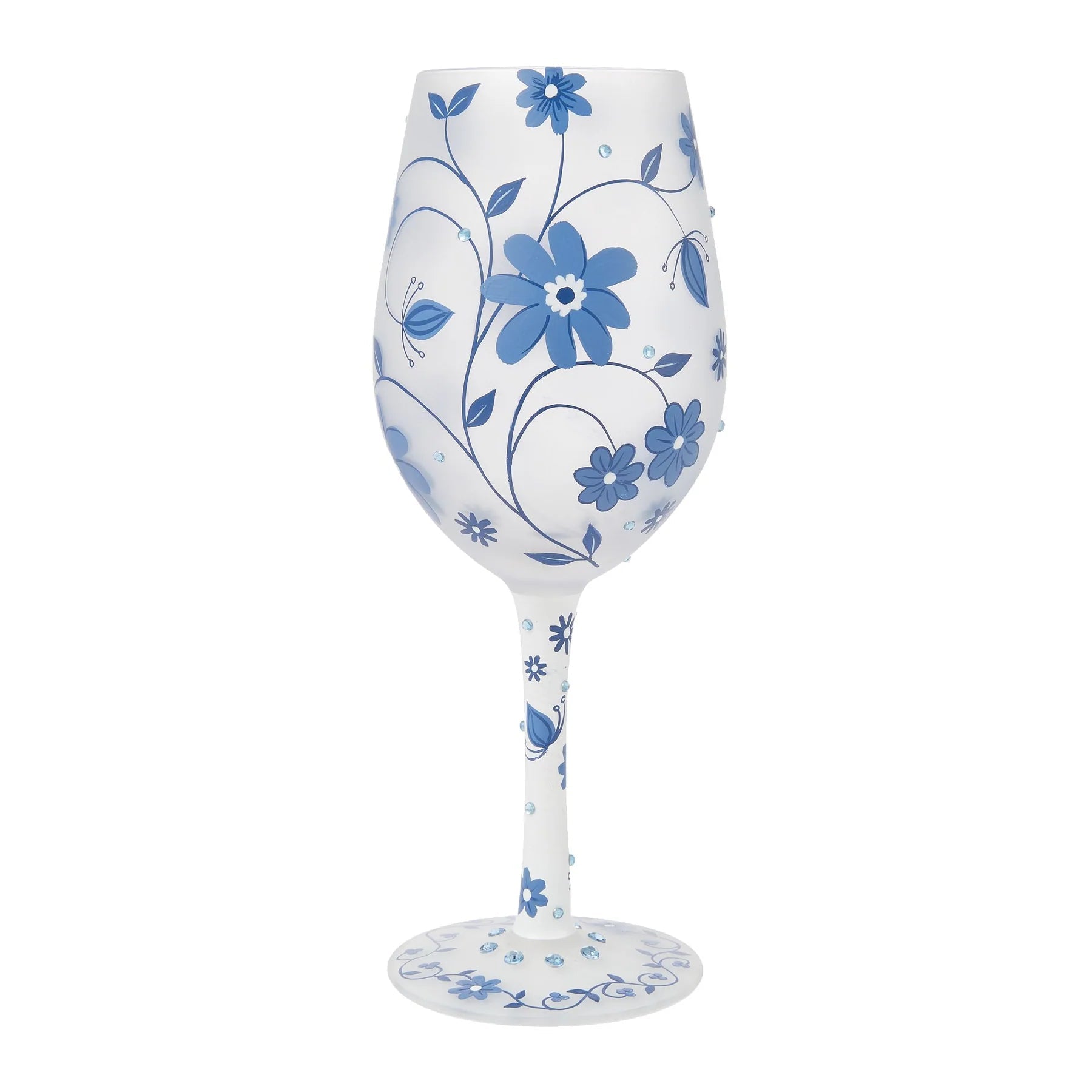 Chinoiserie Charm Hand Painted Wine Glass - Nifty Decor & More