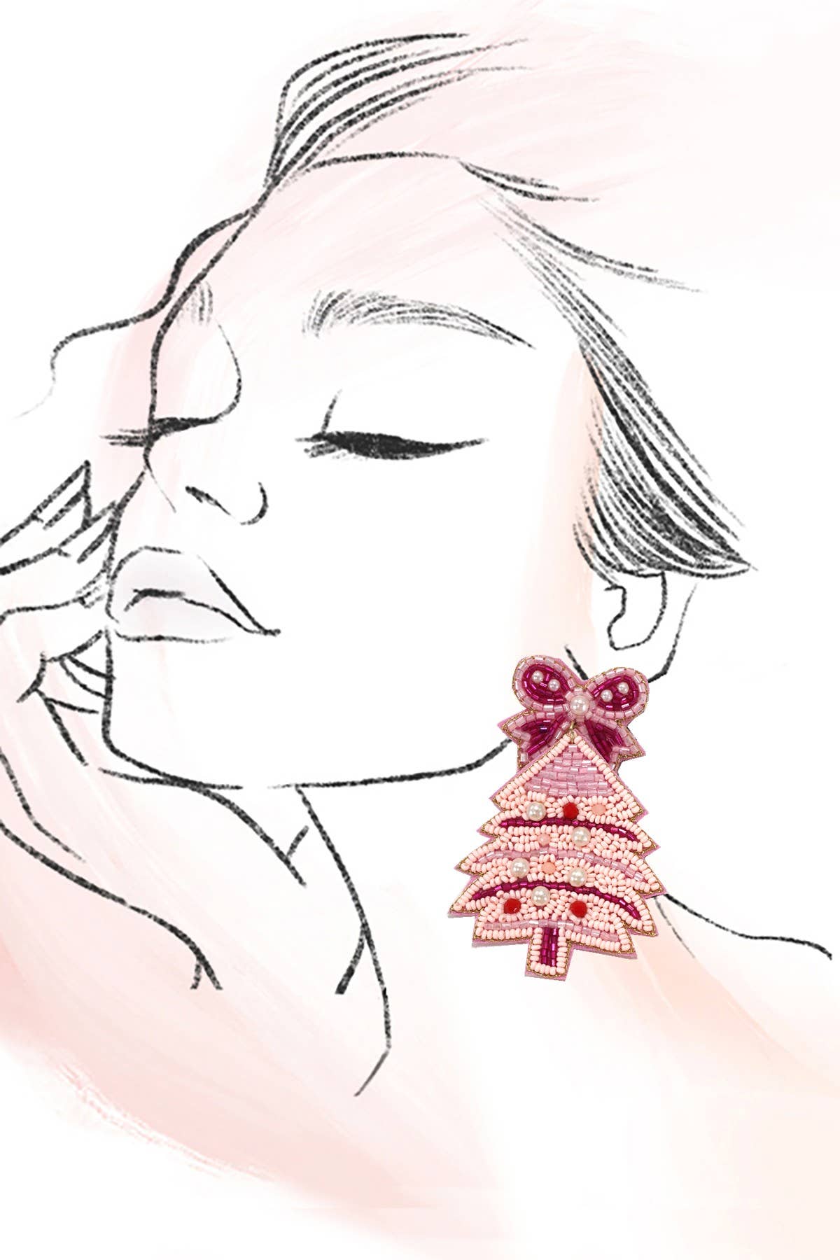Christmas Bell Bow Seed Bead Earrings