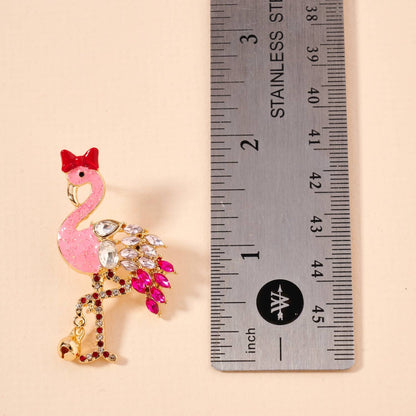 Christmas Flamingo Rhinestones Enamel Earrings - Nifty Decor & More